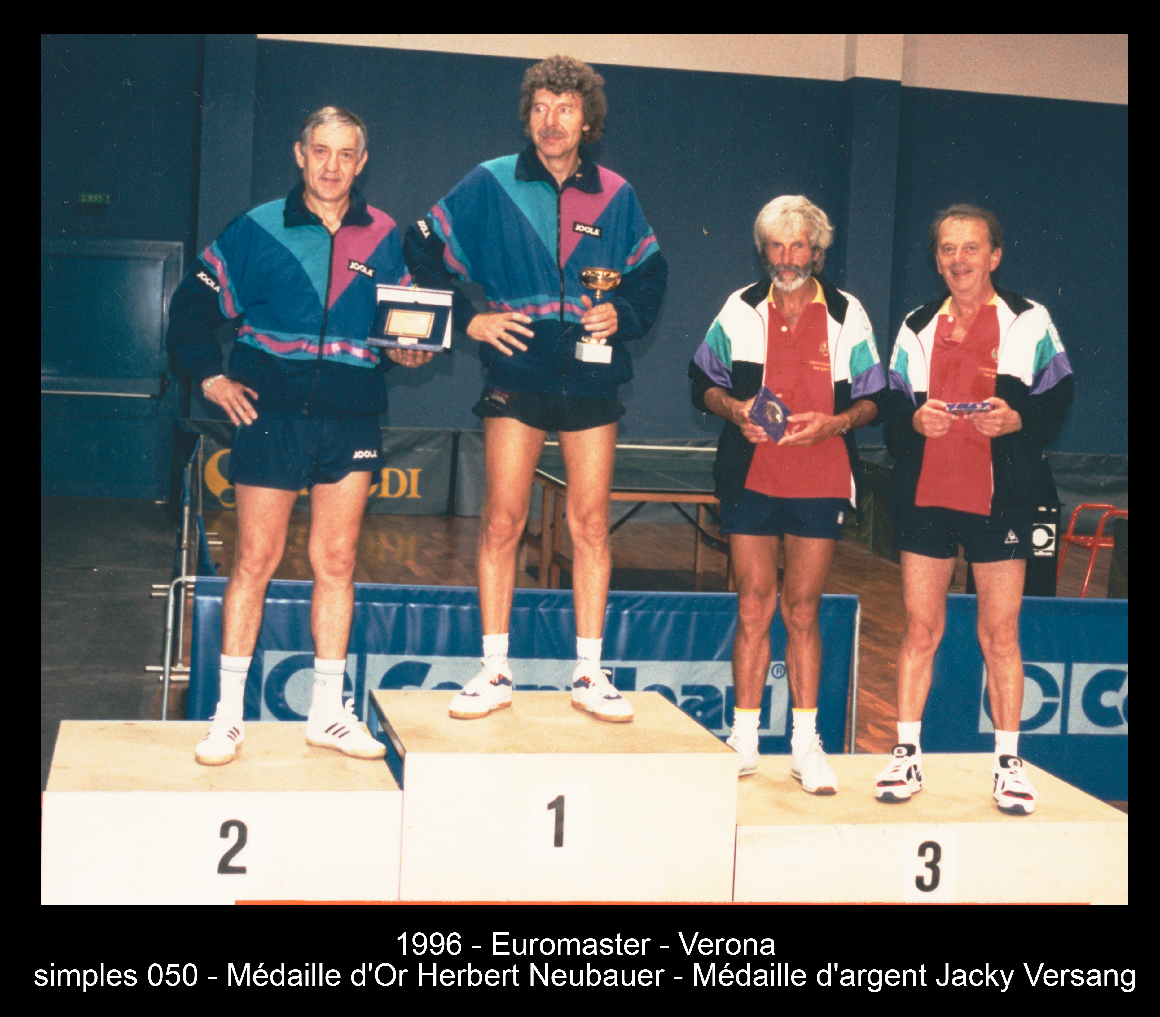 1996 - Euromaster - Verona - simples 050 - Médaille d'Or Herbert Neubauer - Médaille d'argent Jacky Versang